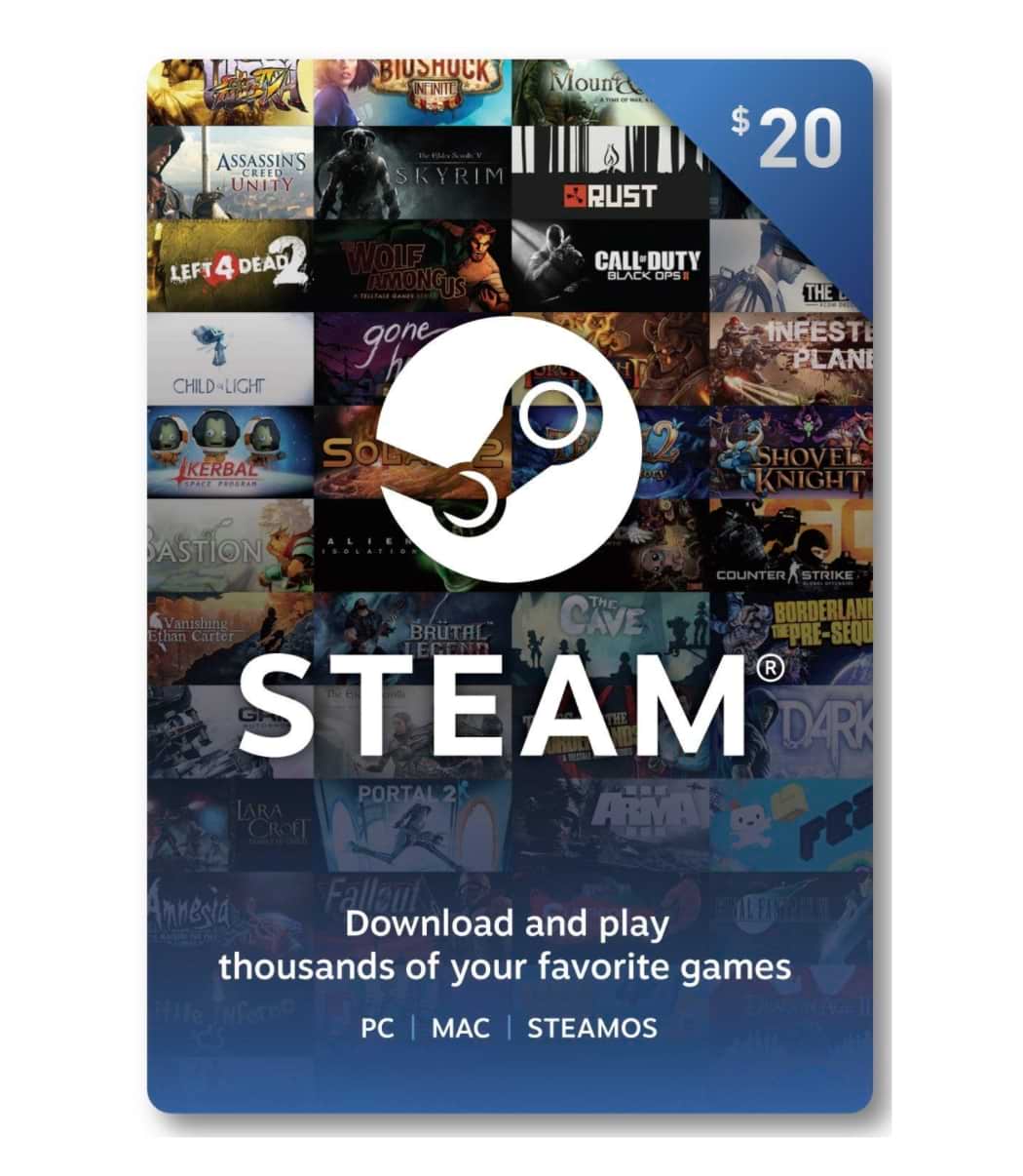 20 Steam (Email Card- Sosogames Wallet Delivery) –