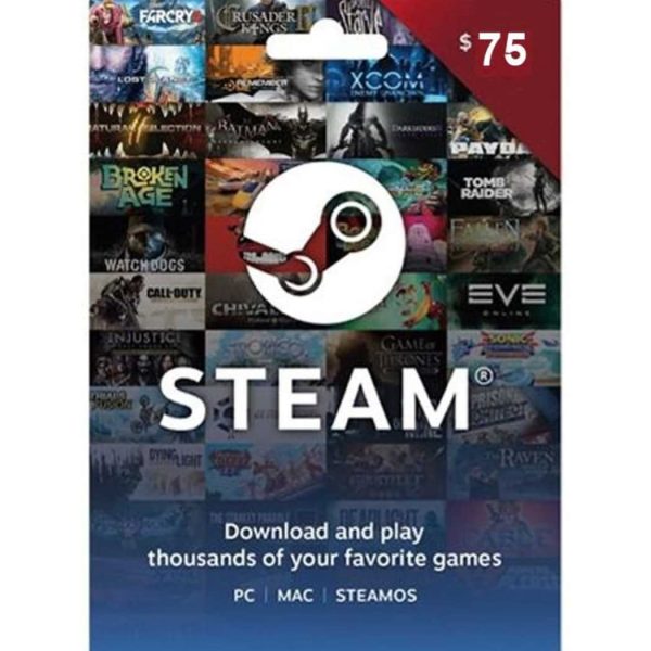 $75 Steam Wallet Card- (Email Delivery)