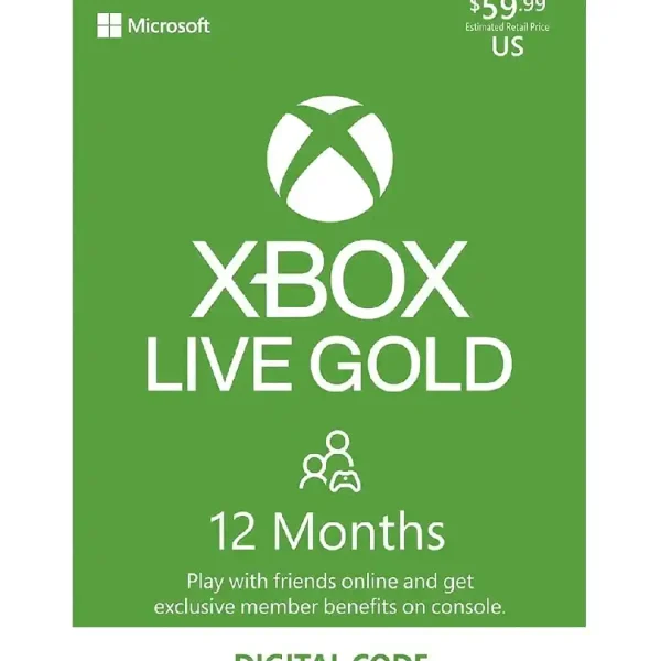 Xbox Live Gold: 12 Month Membership - Digital Code [Email Delivery]